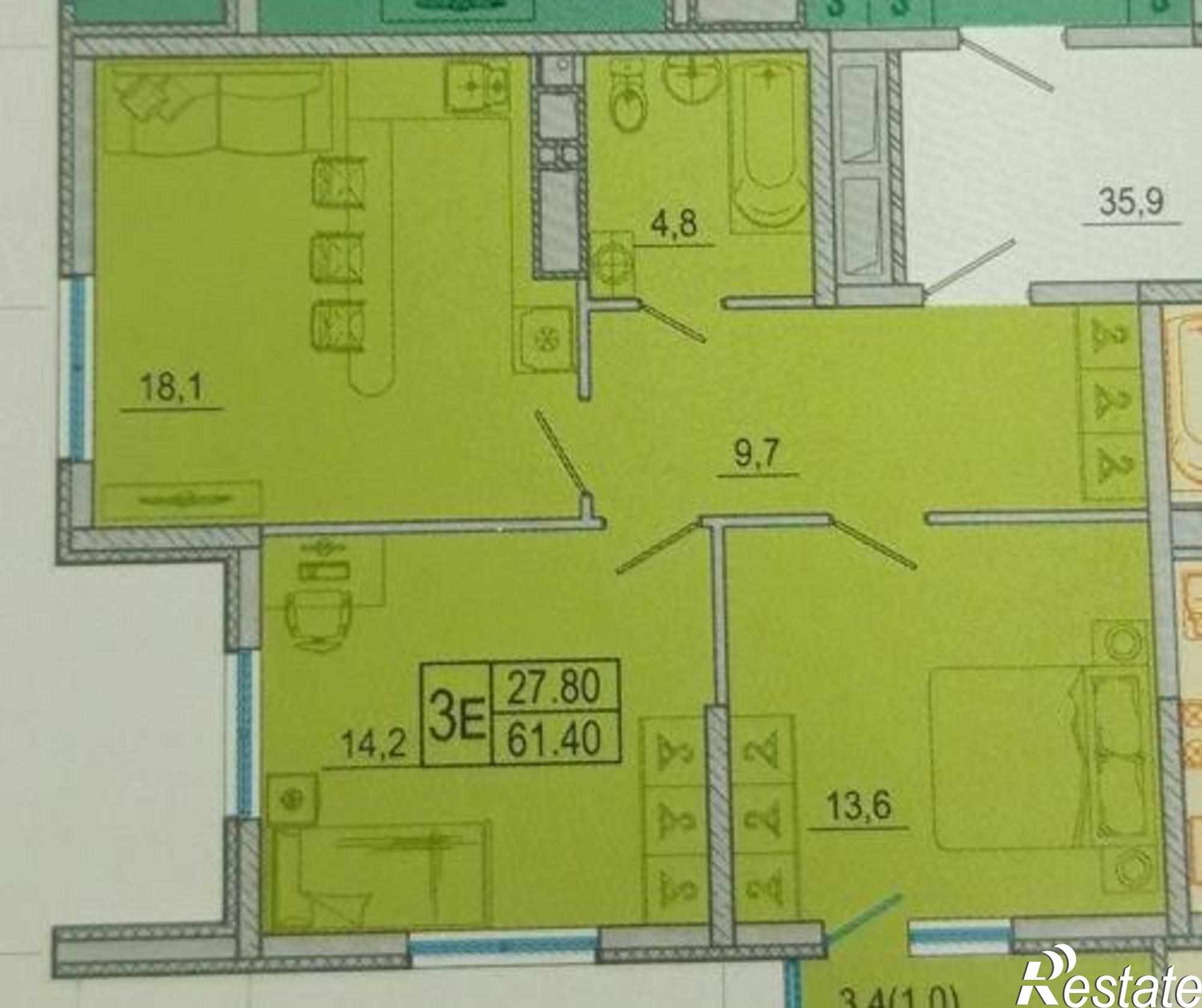 Купить квартиру за 4 550 000 рублей на улица Жмайлова, 19А