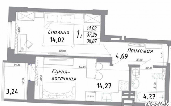 1-комн квартира в новом доме бульвар Комарова, 30/2с3