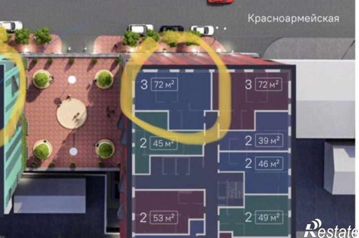 3-комн квартира в новом доме переулок Островского, 92