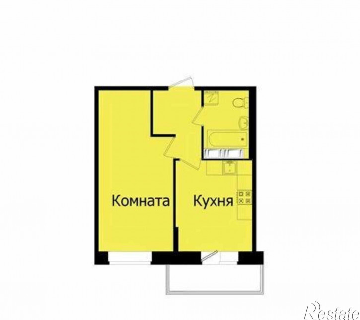 1-комн квартира в новом доме улица Нансена, 4