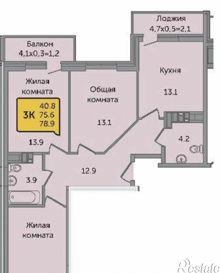 3-комн квартира 2-я Краснодарская улица, 169Бс2