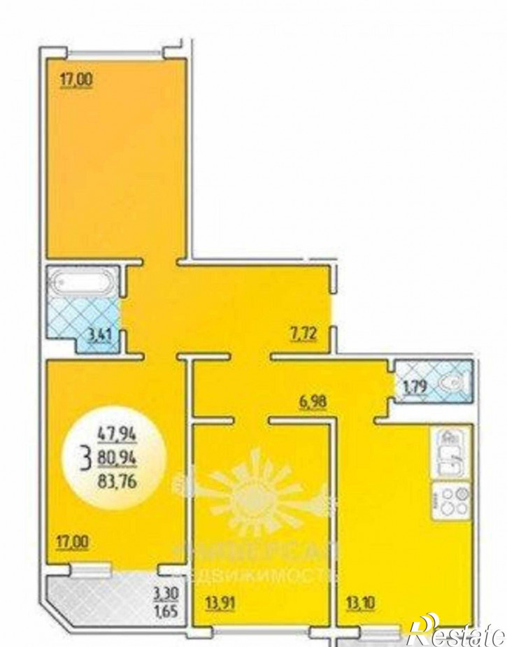 3-комн квартира улица Петренко, 8