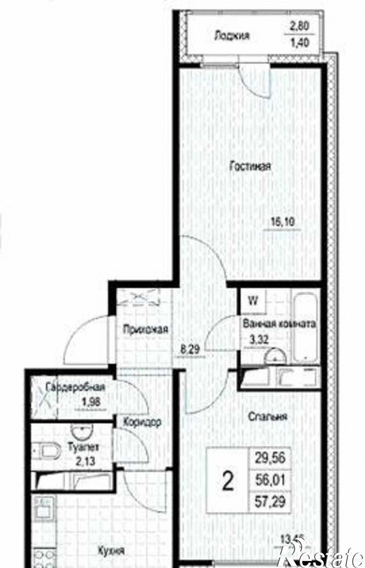 2-комн квартира в новом доме улица Каяни, 9В