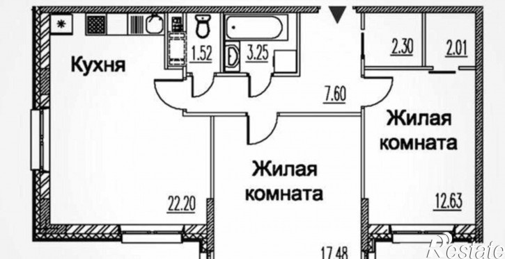 2-комн квартира в новом доме улица Ларина, 45с8