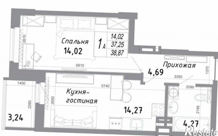 1-комн квартира в новом доме бульвар Комарова, 30/2с3
