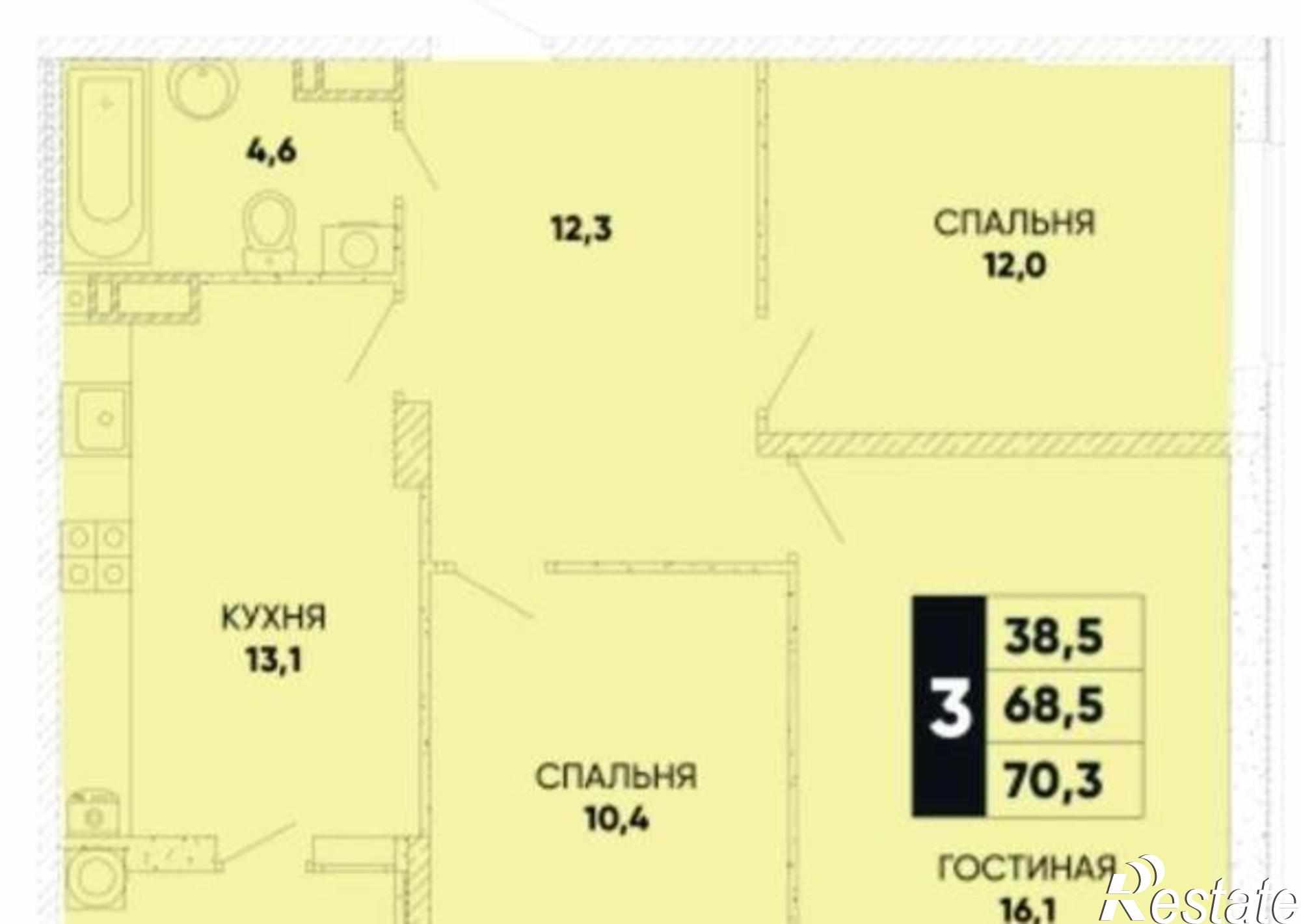 Купить квартиру за 5 700 000 рублей на Берберовская улица, 2/101с1