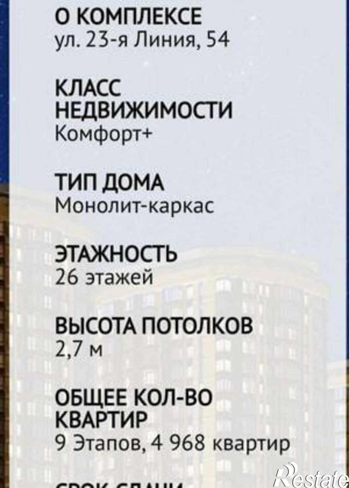 Купить квартиру за 4 950 000 рублей на улица 23-я Линия, 54с7