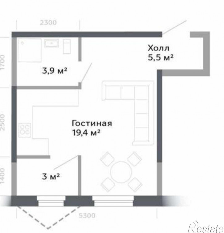 2-комн квартира в новом доме переулок Островского, 92
