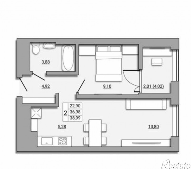 2-комн квартира в новом доме Береговая улица, 73