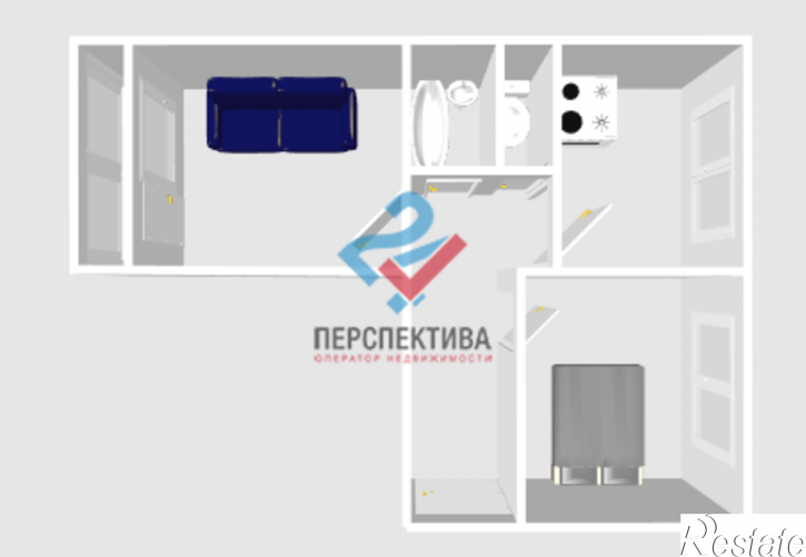 2-комн квартира Молодёжная улица, 7