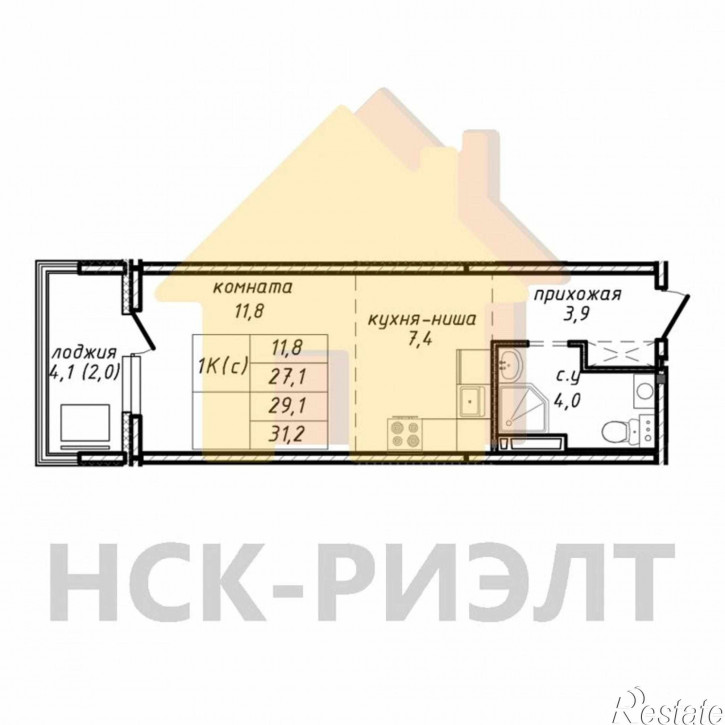1-комн квартира в новом доме ул. Связистов,162к1с