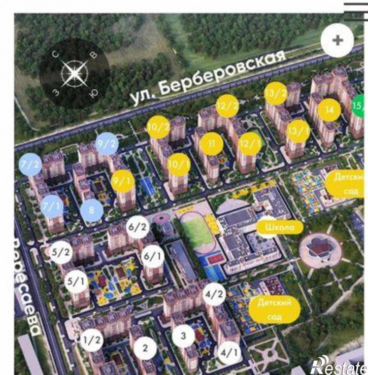 1-комн квартира в новом доме Берберовская улица, 8/2
