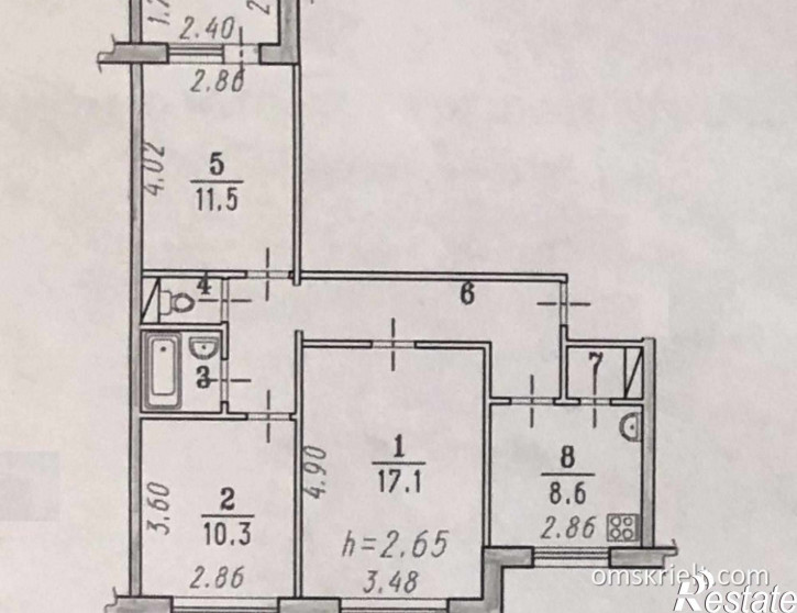 3-комн квартира Маргелова ул, 354