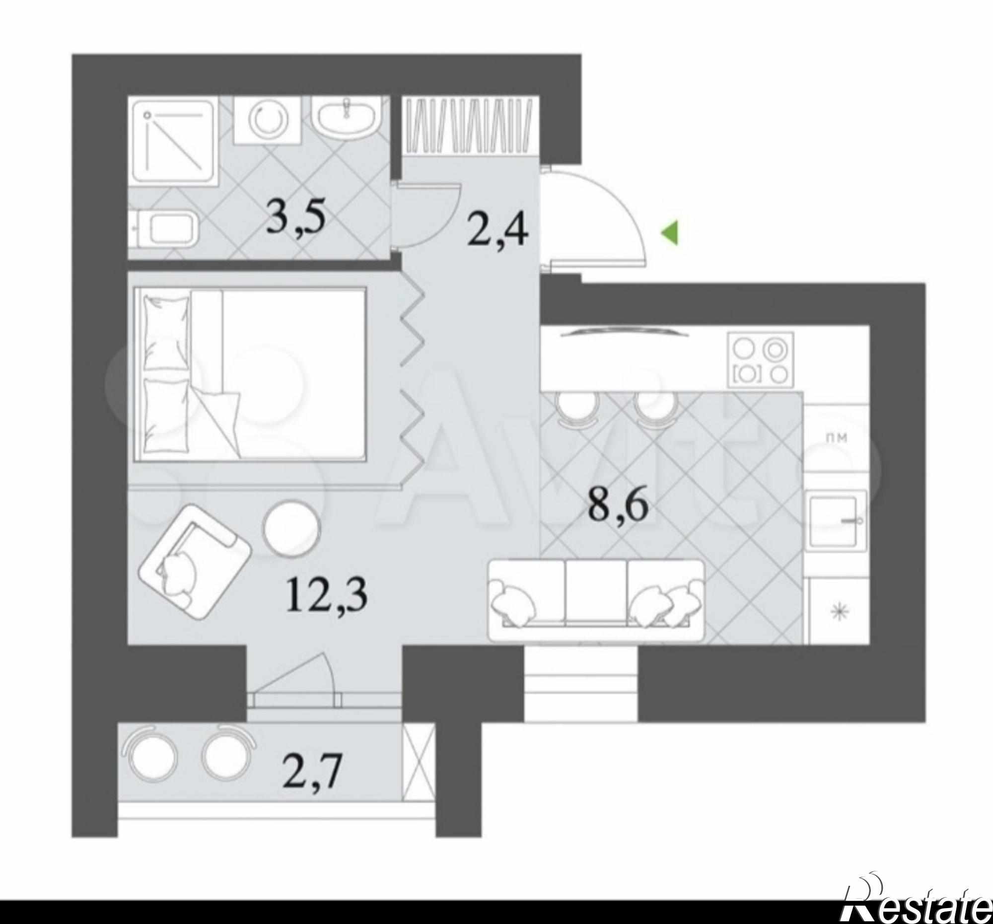 Купить квартиру за 2 046 270 рублей на Тормосиновская улица, д.стр1