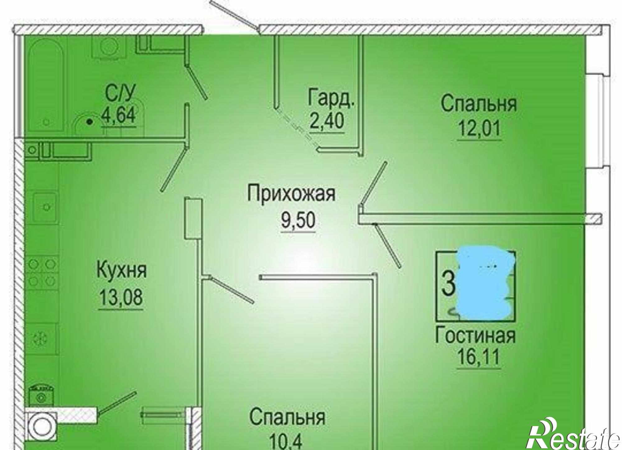 Купить квартиру за 5 550 000 рублей на Берберовская улица, 2/101с1