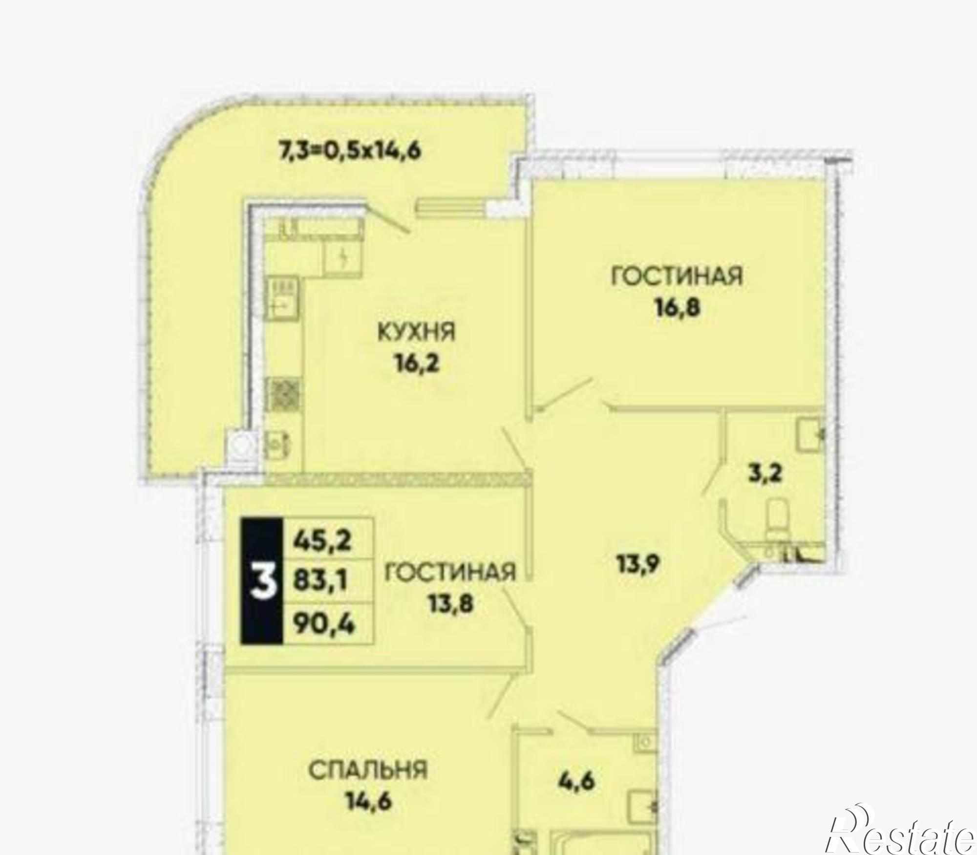 Купить квартиру за 7 950 000 рублей на Берберовская улица, 2/101с2