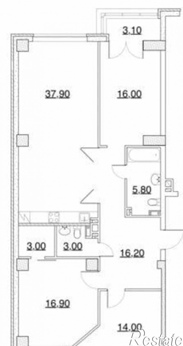 4-комн квартира в новом доме бульвар Комарова, 20В/9А