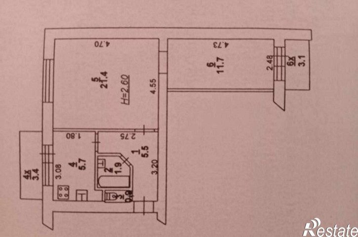 2-комн квартира Газетный переулок, 102/159