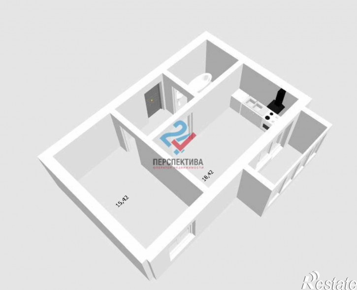2-комн квартира в новом доме улица 8 Марта, 17