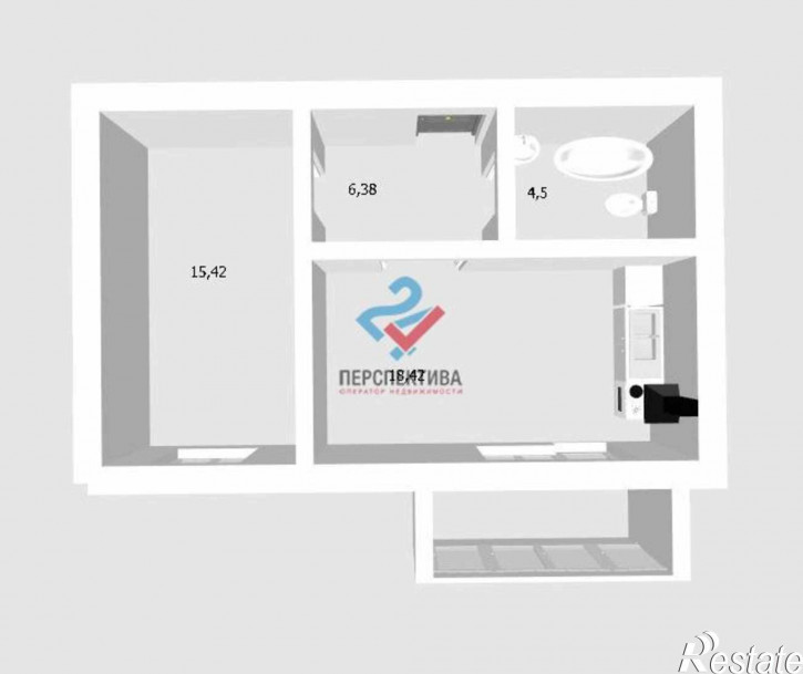 2-комн квартира в новом доме улица 8 Марта, 17