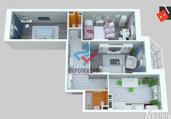 3-комн квартира в новом доме Изумрудная улица, с2
