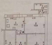 2-комн, 42кв м, этаж 2/2 улица Обороны, 52