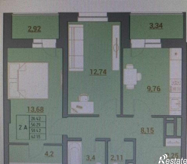 2-комн квартира в новом доме Тибетская улица, 1Бс1