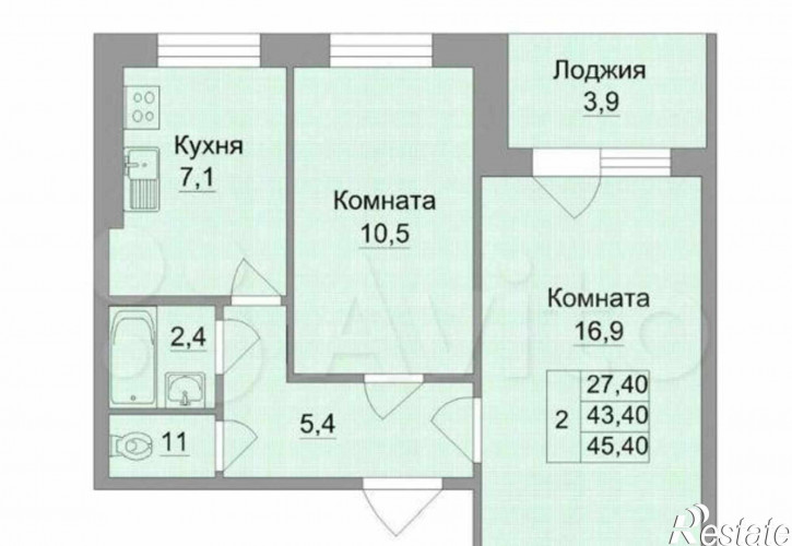 2-комн квартира улица Содружества, 39/1