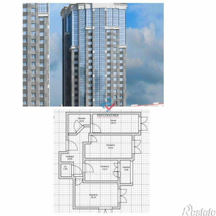 3-комн квартира в новом доме Прибрежный бульвар, 1с6