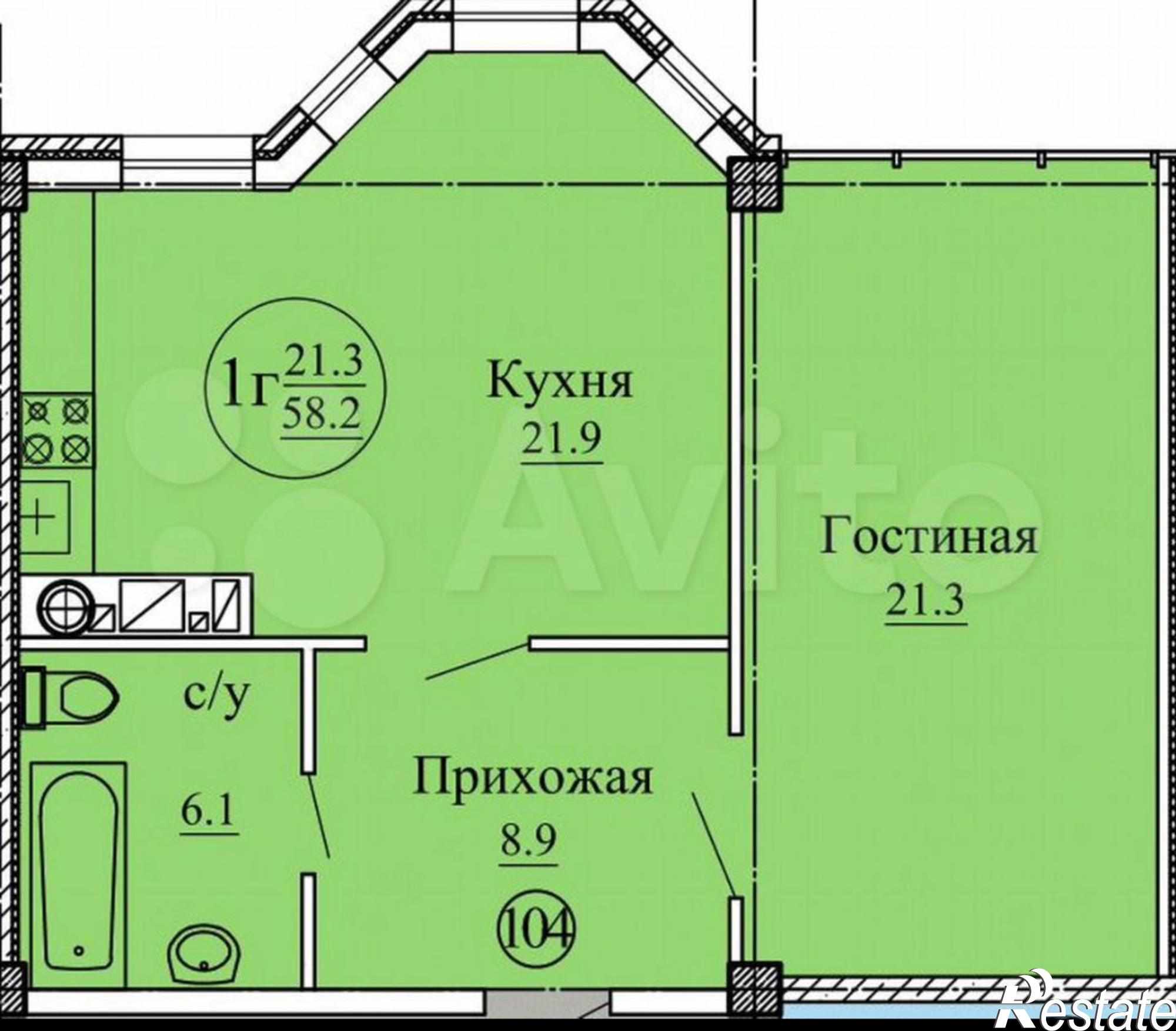 Купить квартиру за 5 800 000 рублей на Адмиральского ул, 1а