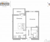 2-комн, 43 кв м, этаж 2/16 ул. Нагорная 6-я, 15Г/7