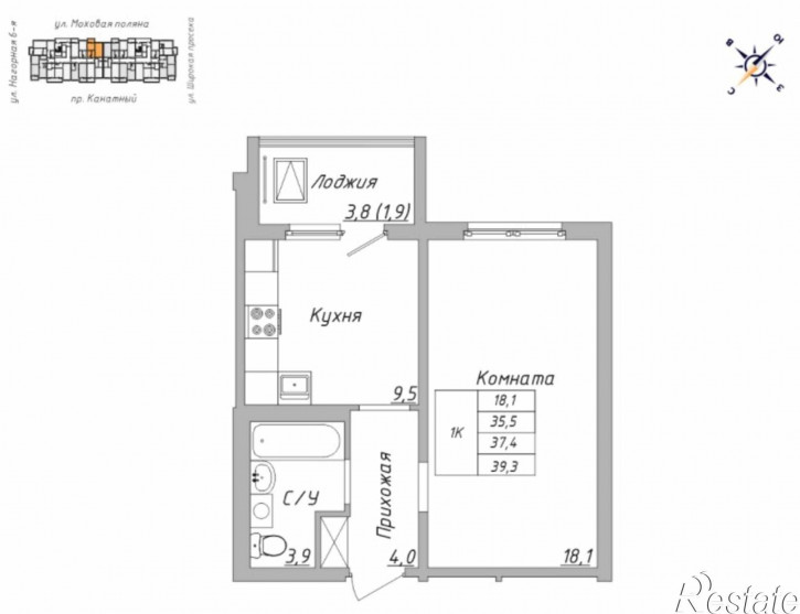 2-комн квартира в новом доме ул. Нагорная 6-я, 15Г/7