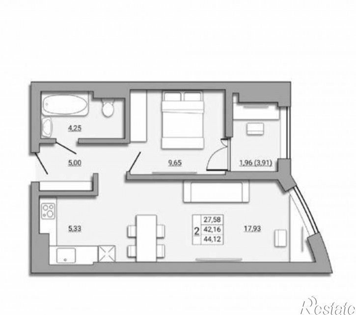 2-комн квартира в новом доме Береговая улица, 73