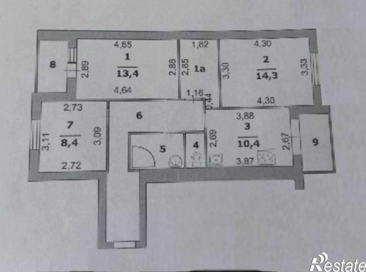 3-комн квартира Макаренко переулок, 2