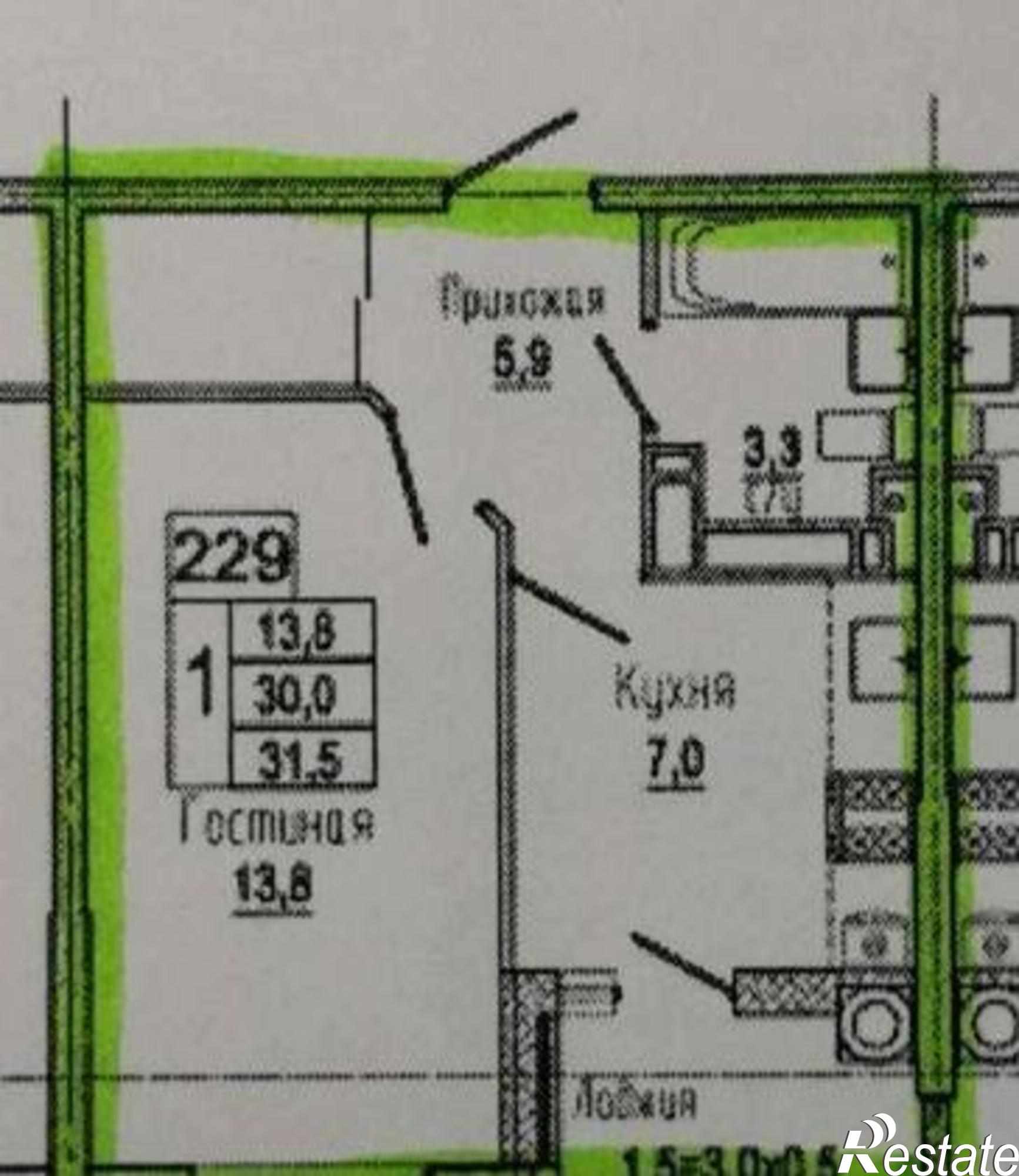 Купить квартиру за 3 000 000 рублей на Берберовская улица, 14