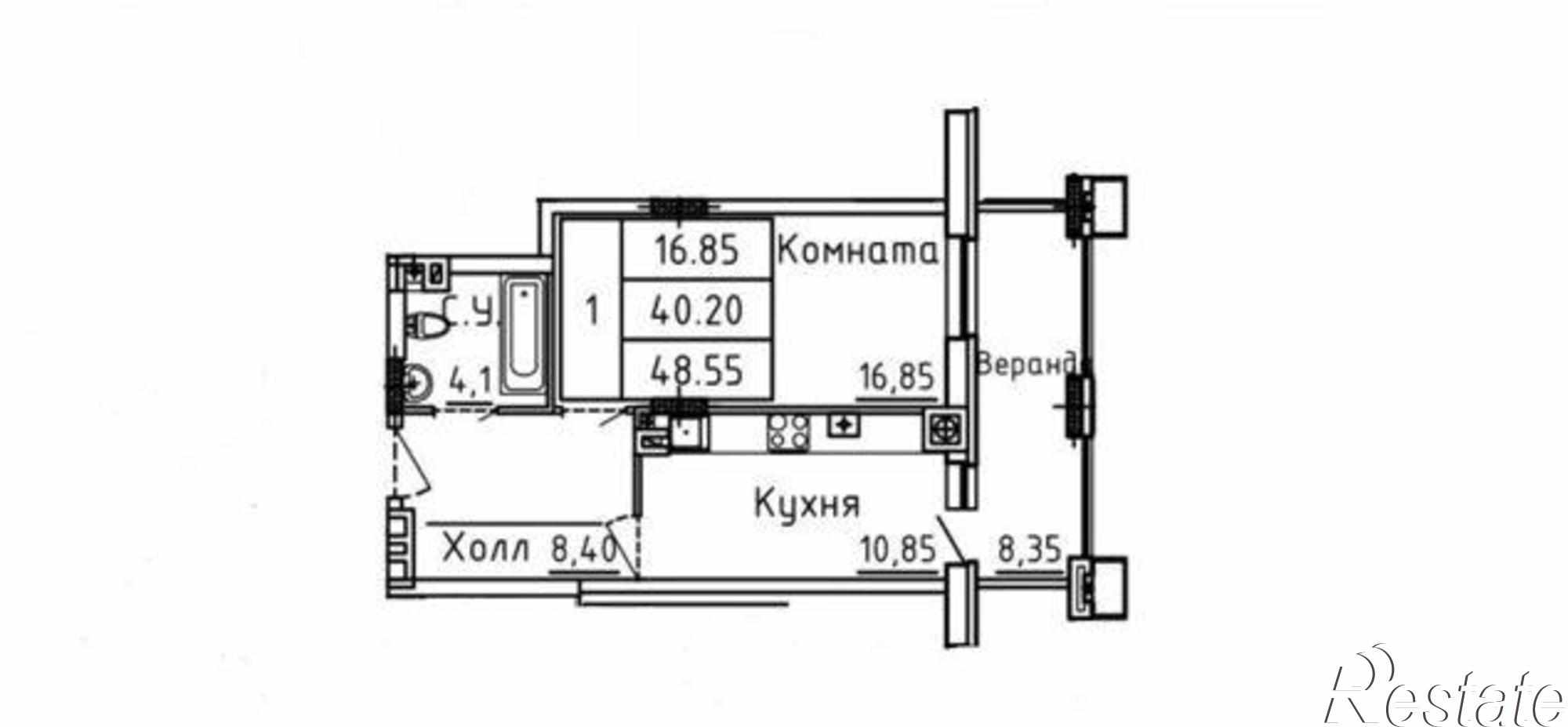Купить квартиру за 4 300 000 рублей на Спартаковская улица, 20