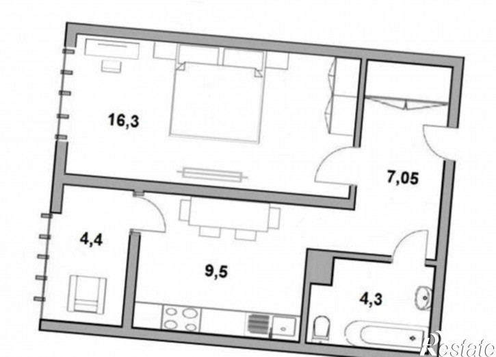 1-комн квартира в новом доме Береговая улица, 73