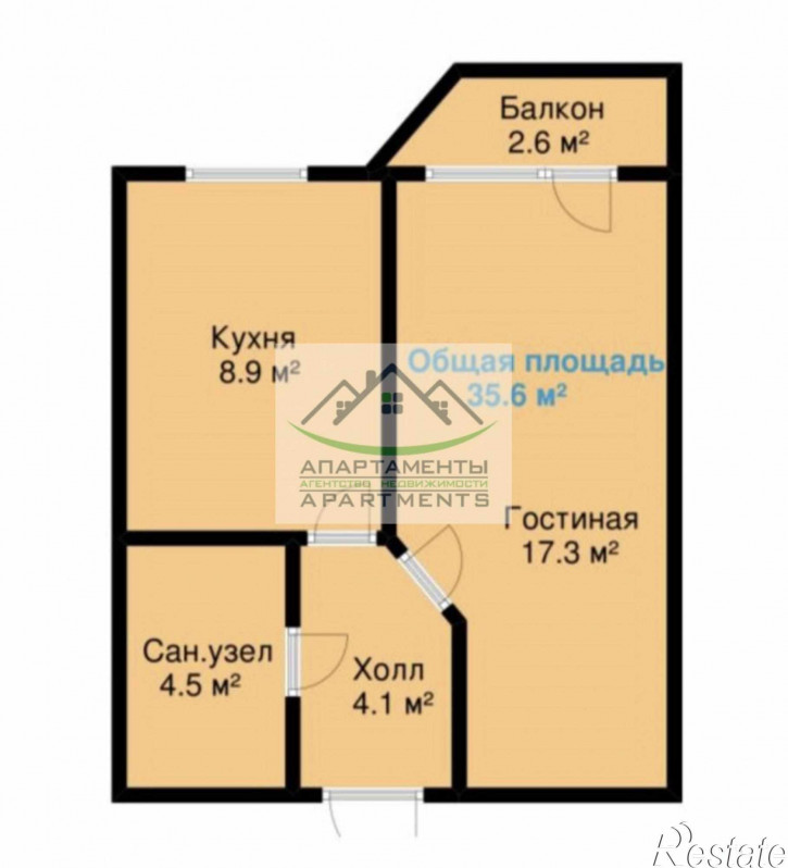 1-комн квартира Адмиральского ул, 1