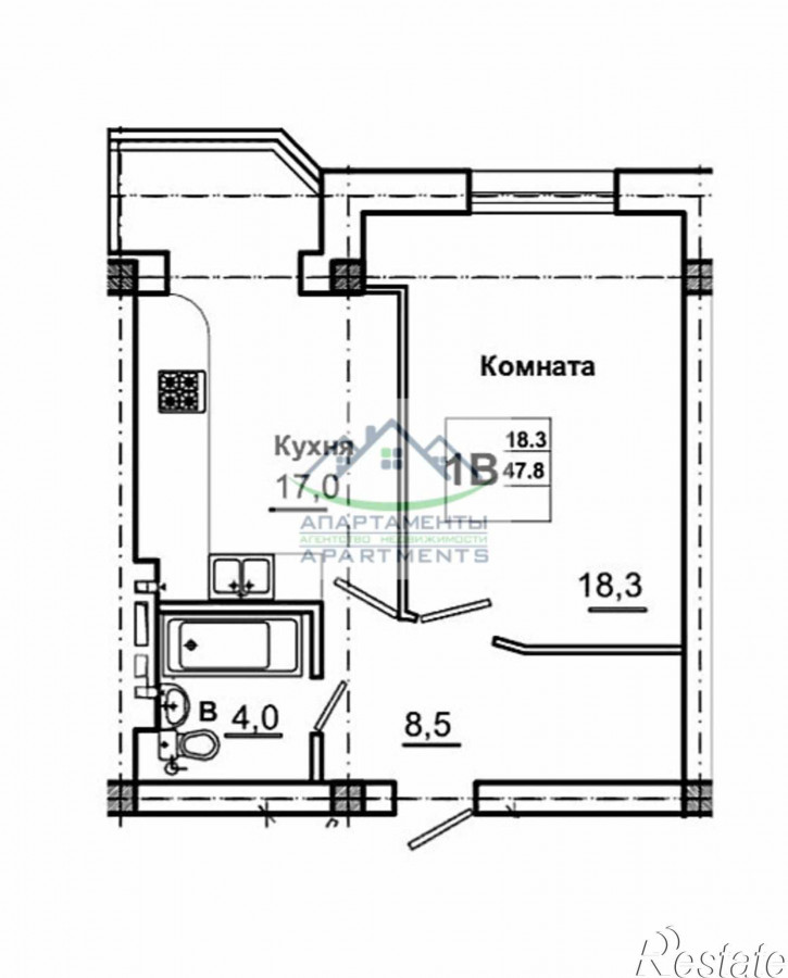 1-комн квартира Первомайская ул, 132