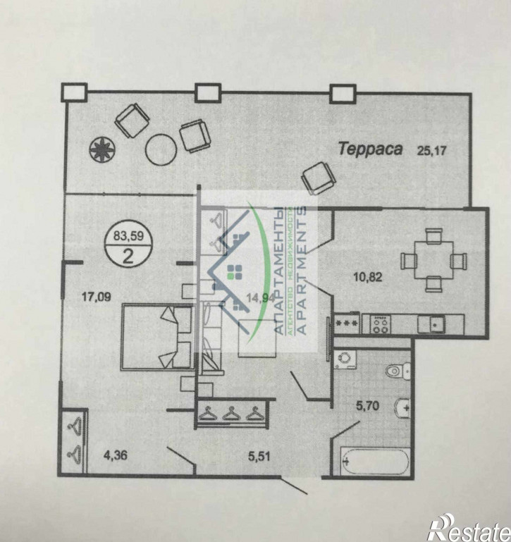 2-комн квартира Малиновского пер, 24