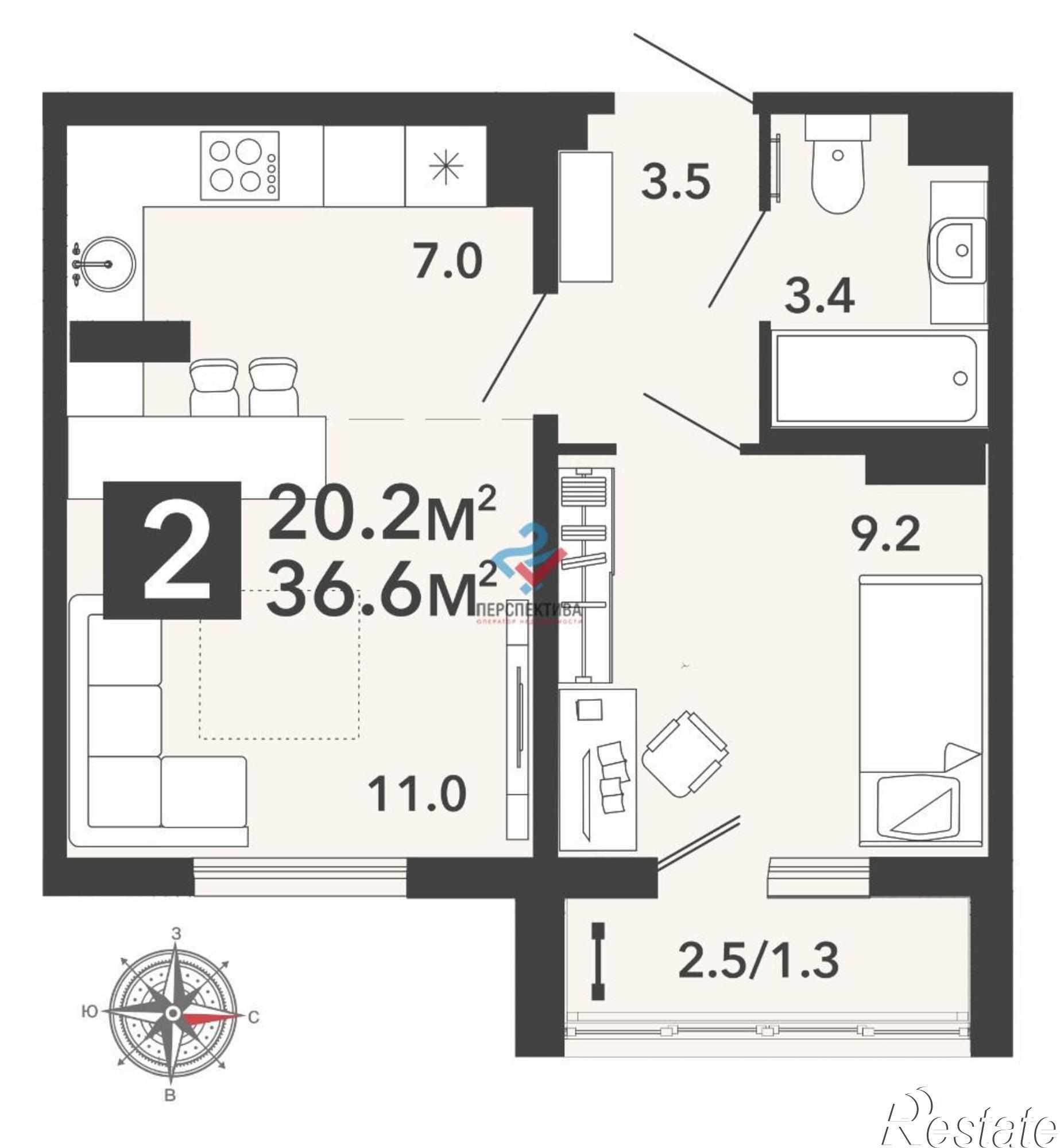 Купить квартиру за 3 167 360 рублей на Комсомольская улица, с5