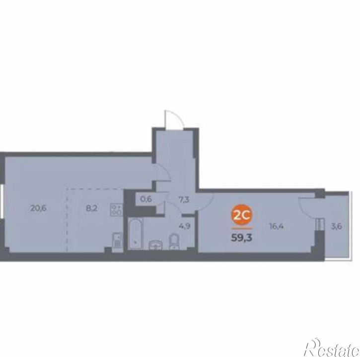 2-комн квартира в новом доме улица Оганова, 20к4