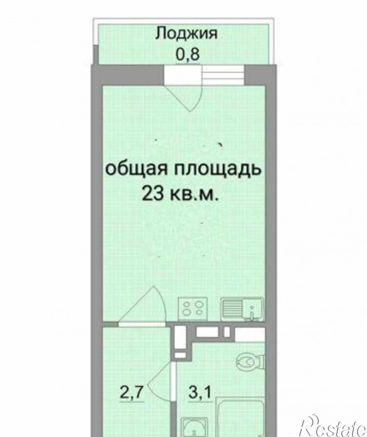 2-комн квартира в новом доме улица Нансена, 83