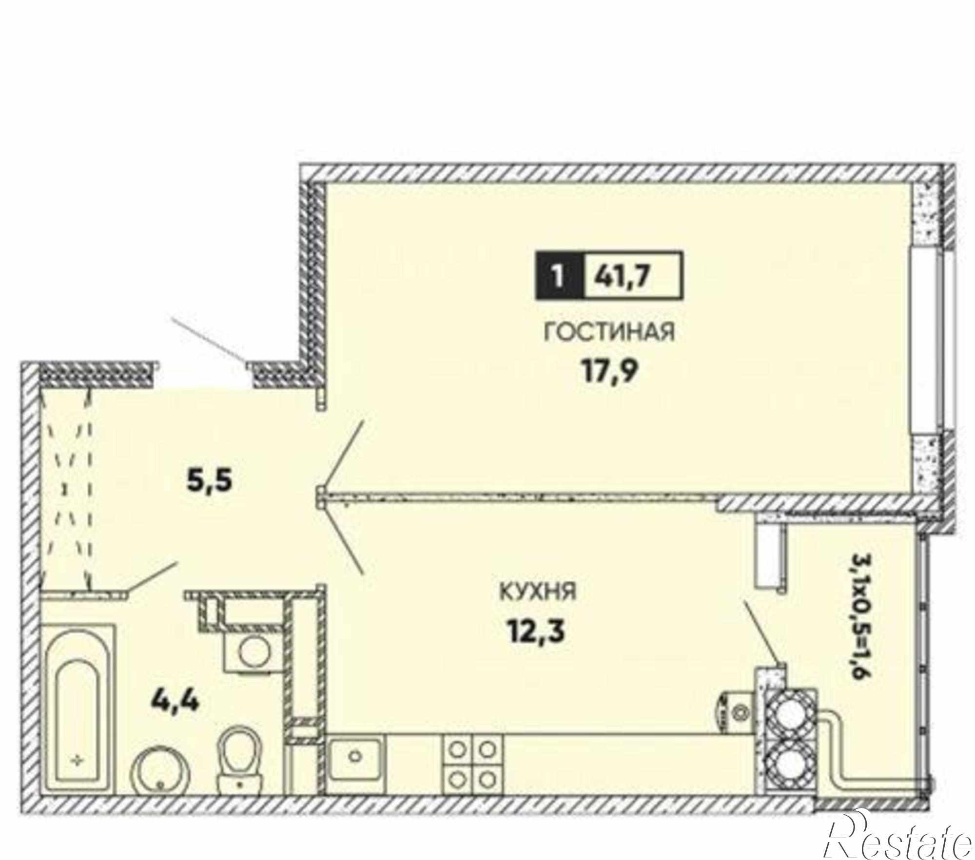 Купить квартиру за 3 950 000 рублей на Берберовская улица, 2/101с1