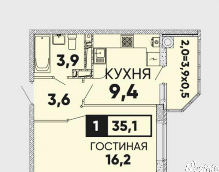 1-комн квартира Берберовская улица, 6/2