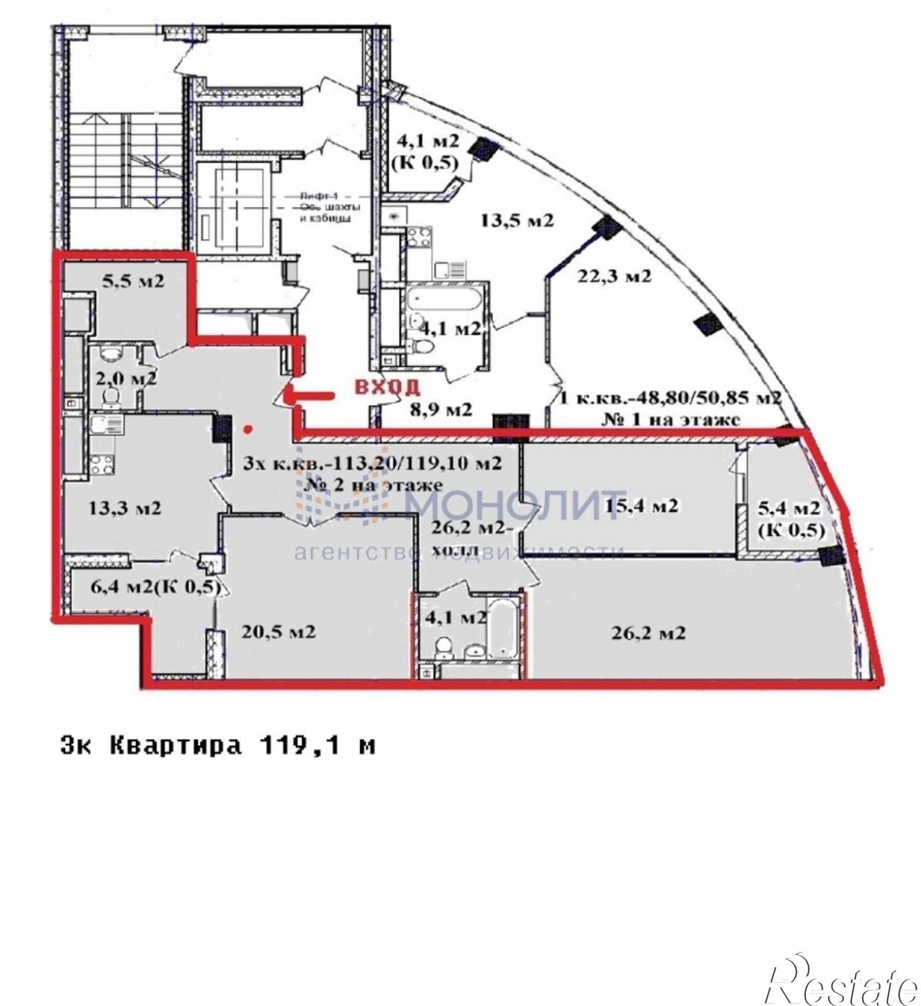 Купить квартиру за 15 251 000 рублей на Нижегородский район