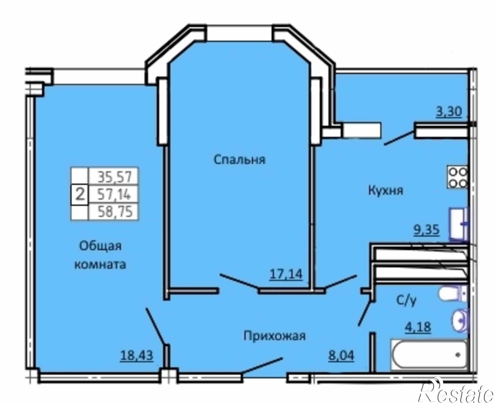 Купить квартиру за 2 200 000 рублей на Неделина, д. 1