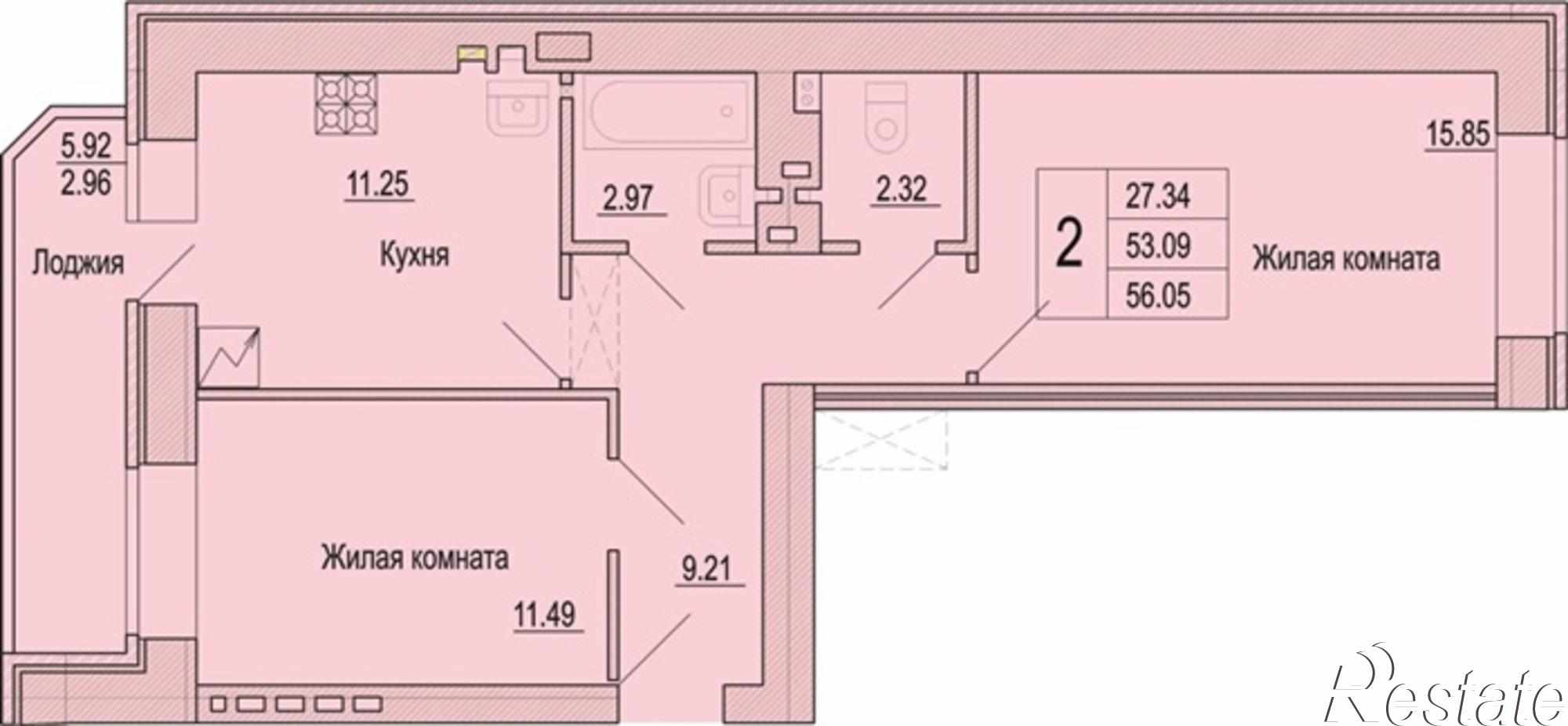 Купить квартиру за 2 298 000 рублей на гайдара улица, 1000