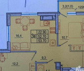 3-комн, 53 кв м, этаж 8/24 улица Жмайлова, 19А