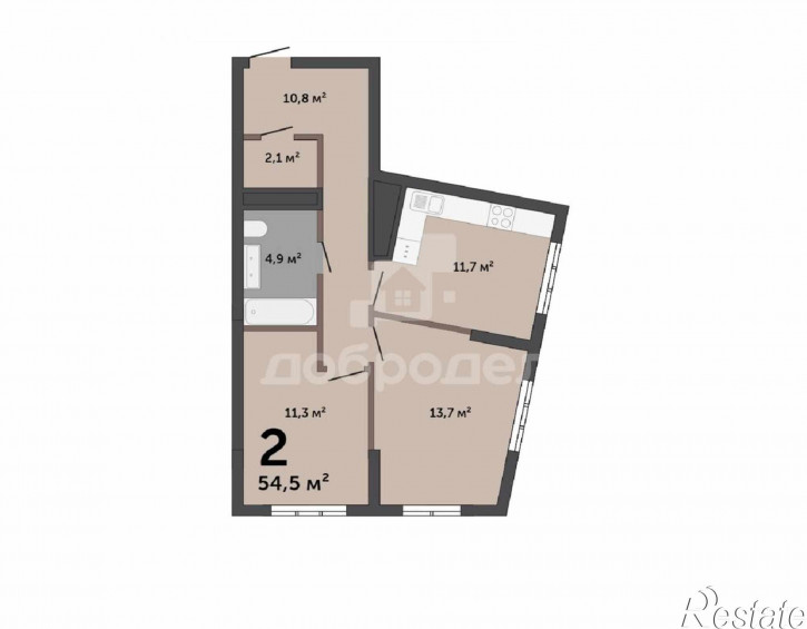 2-комн квартира в новом доме ул. 3-го Интернационала, 1а